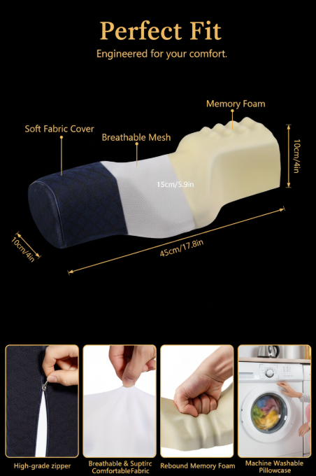 BetterNights™ ErgoRest Cervical Neck Pillow