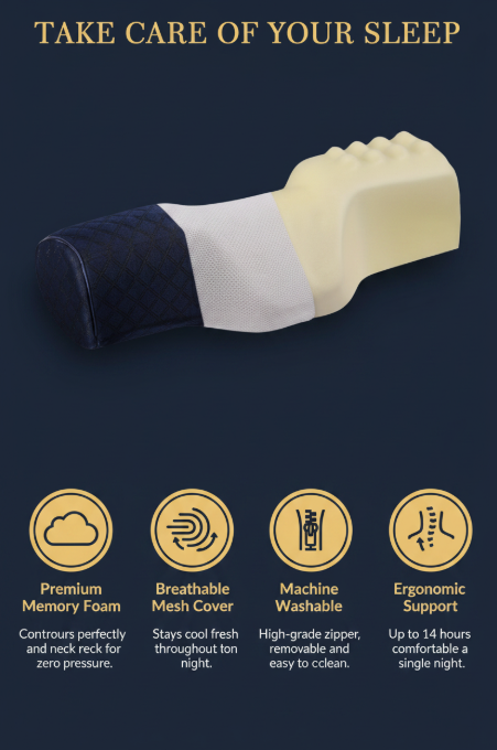 BetterNights™ ErgoRest Cervical Neck Pillow